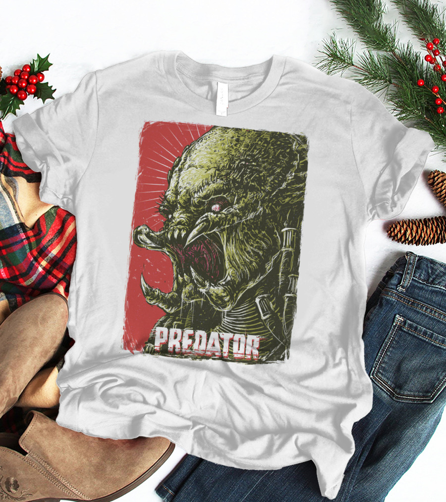 Predator Alien Creature Stylized Artwork Vintage Film T-Shirt