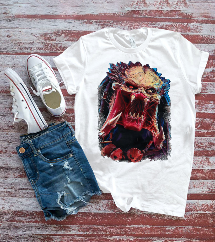 Predator Alien Creature Roaring Face T-Shirt