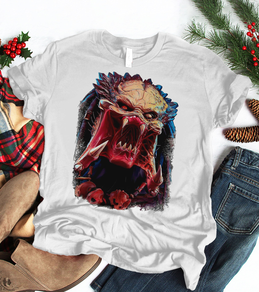 Predator Alien Creature Roaring Face T-Shirt