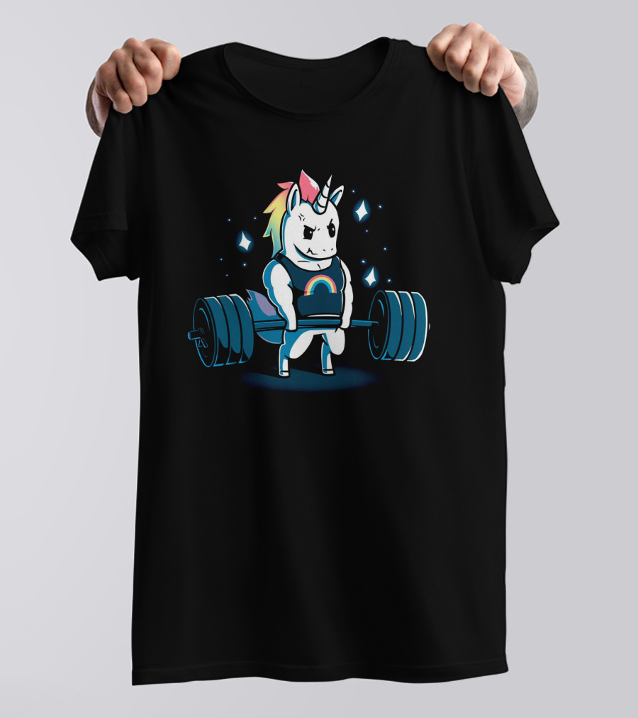 Weightlifting Rainbow Unicorn Gym T-Shirt