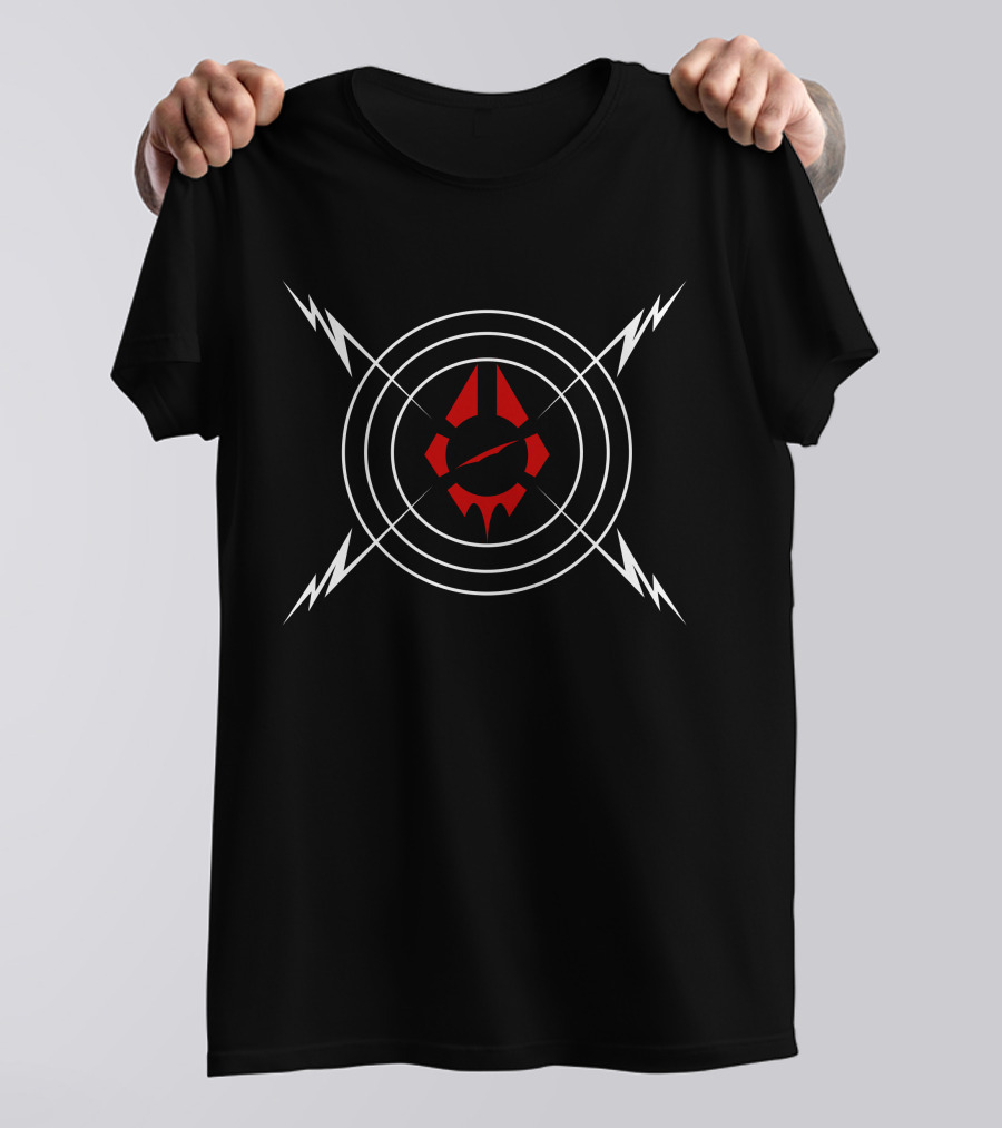 Radio Birdman Red And White Symbol With Lightning Rods T-Shirt