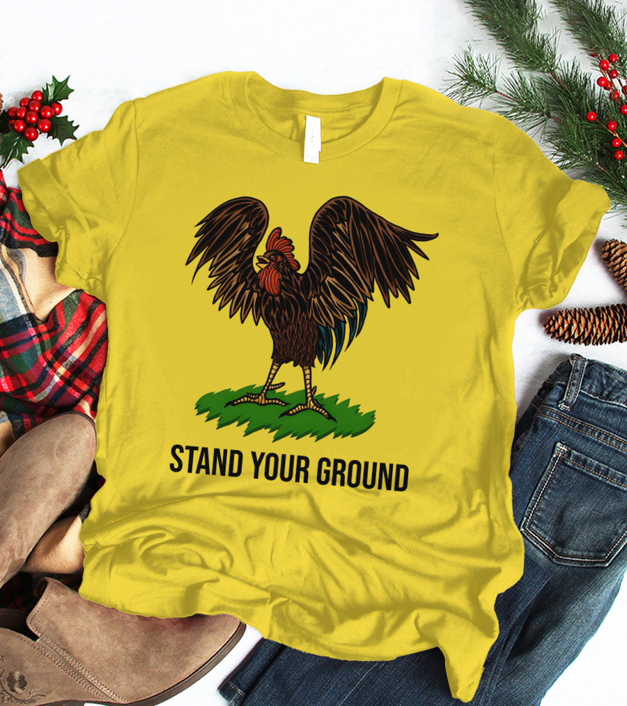 Stand Your Ground Rooster On Grass T-Shirt