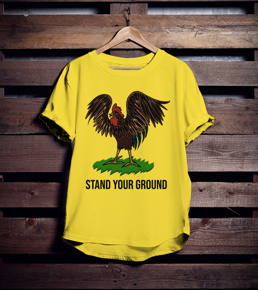 Stand Your Ground Rooster On Grass T-Shirt