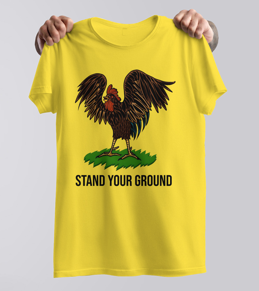 Stand Your Ground Rooster On Grass T-Shirt