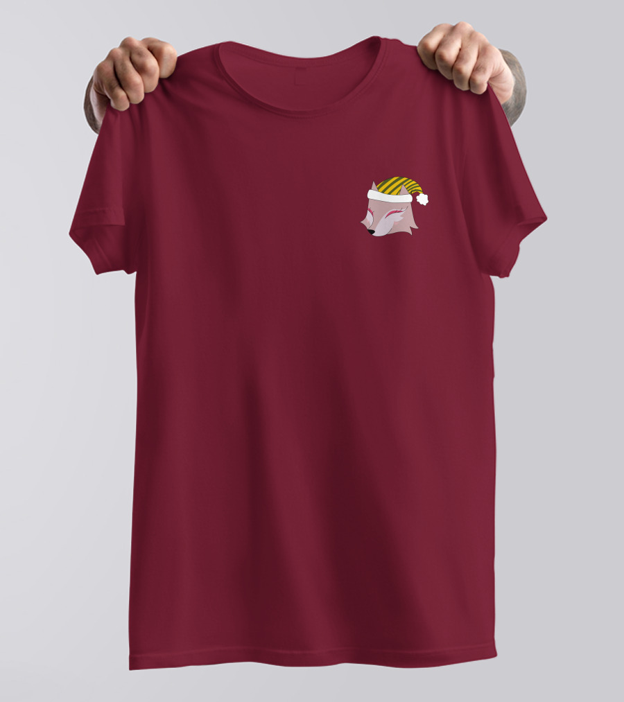 Paula Wolf Noel Festive Fox In Holiday Hat T-Shirt