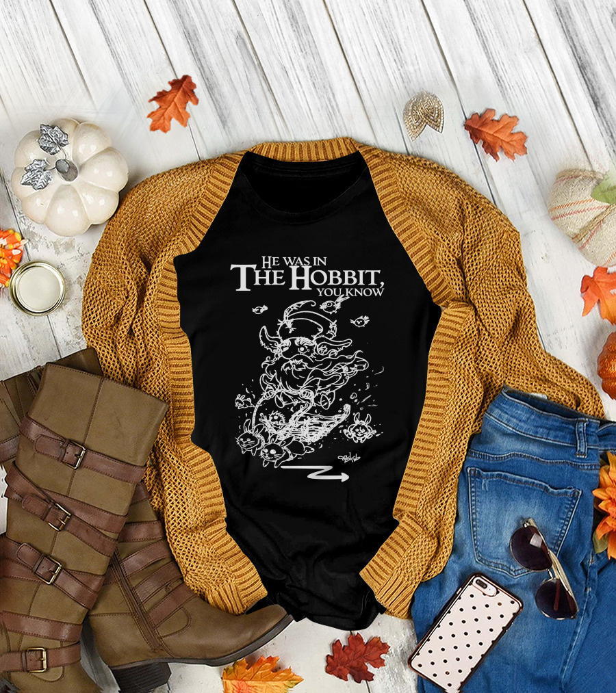 He Was In The Hobbit You Know Gandalf Illustration With Rabbits And Eyes T-Shirt