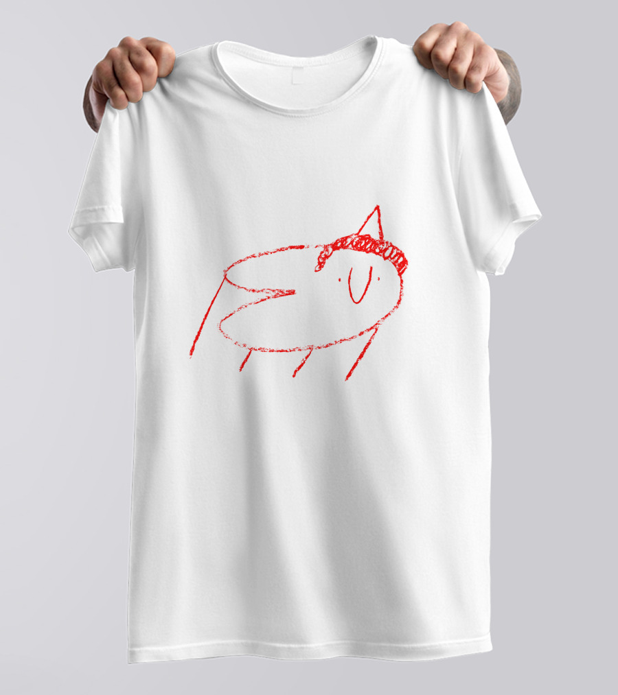 Men I Trust Oncle Jazz Poodle Red Crayon Sketch T-Shirt