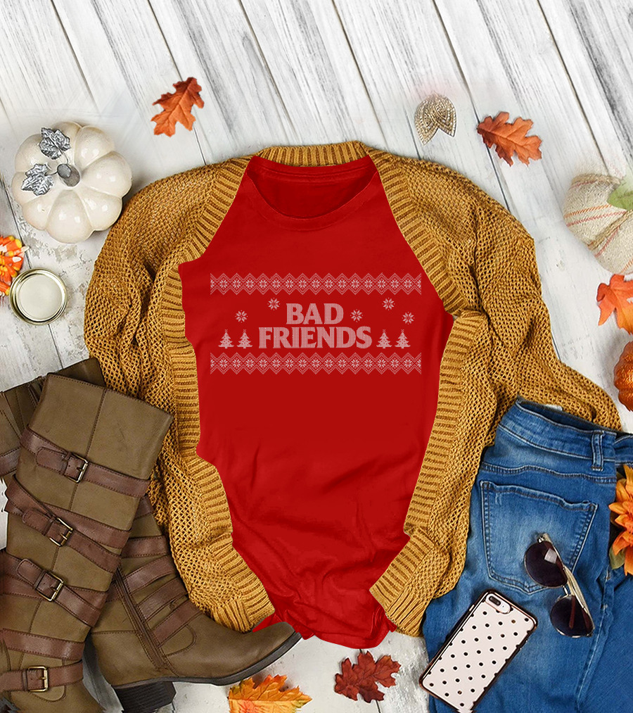 Bad Friends Red Holiday T-Shirt