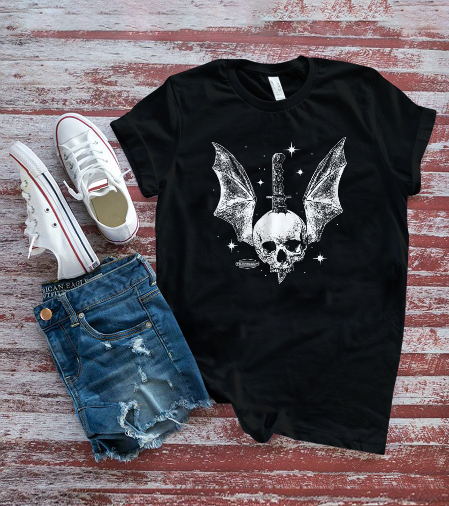 Batskull Knife Bat Wings Skull Stars TeamChip Charlie Worsham T-Shirt