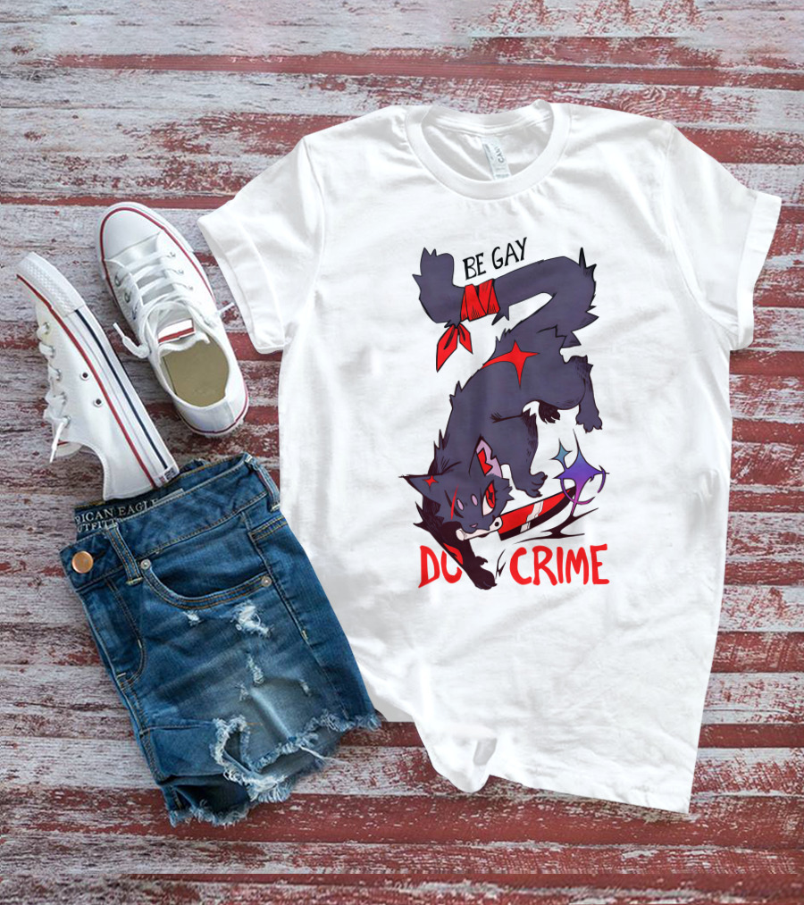Saltmalkin Merch Laney Be Gay Do Crime Cat T-Shirt