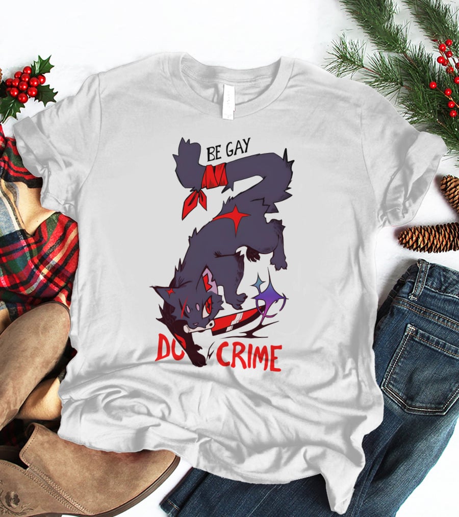 Saltmalkin Merch Laney Be Gay Do Crime Cat T-Shirt