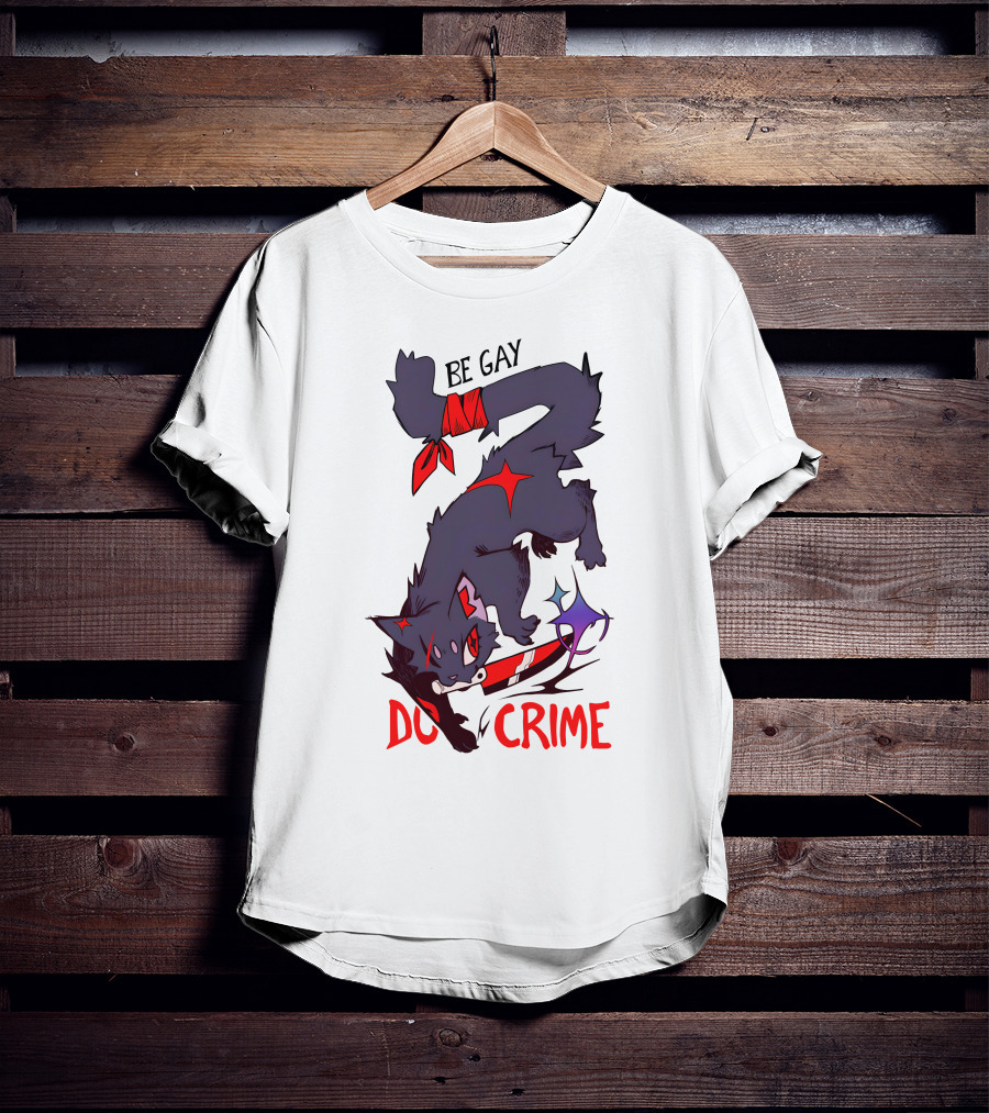 Saltmalkin Merch Laney Be Gay Do Crime Cat T-Shirt