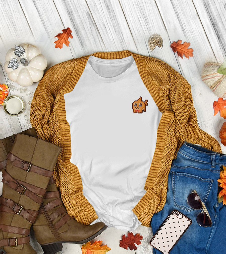 The Click Merch Pixel Mango Character Tee White T-Shirt