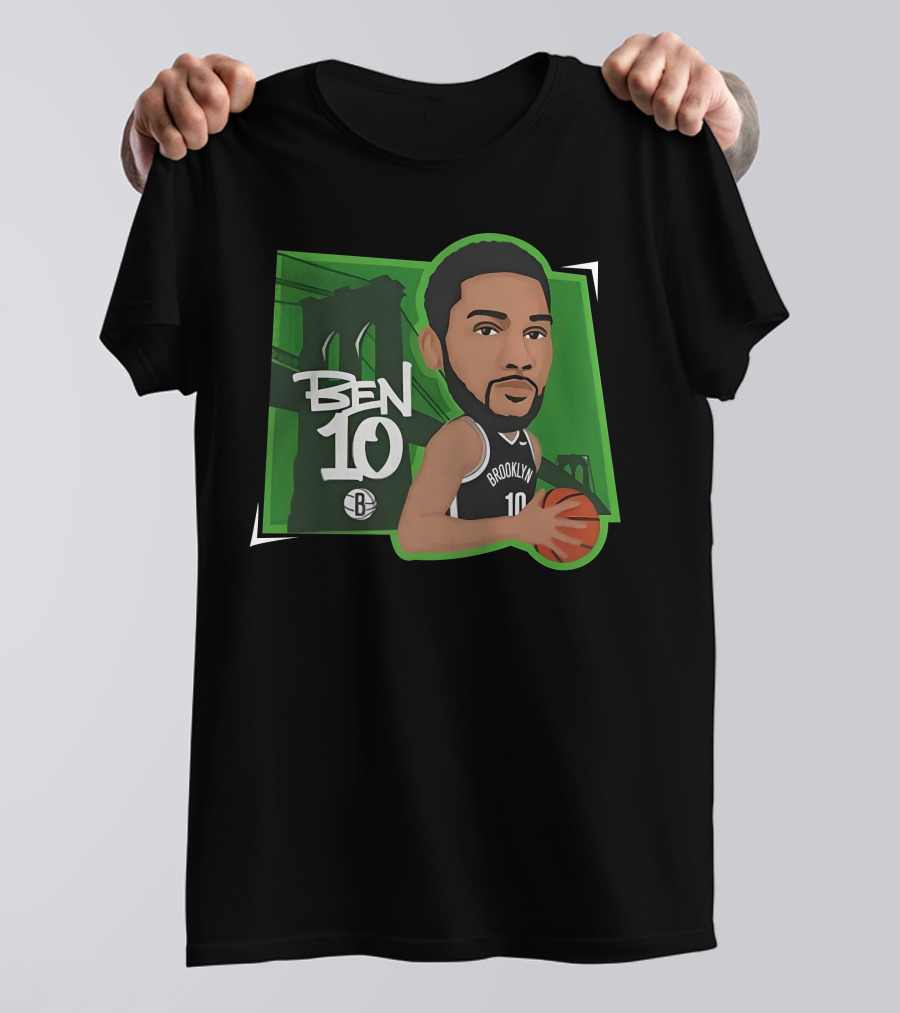 Ben 10 Brooklyn Basketball Caricature With Bridge Background T-Shirt