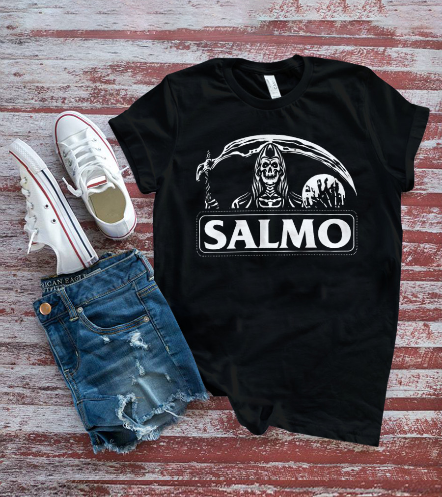 Santa Salmo Muerte Grim Reaper Holding Scythe T-Shirt