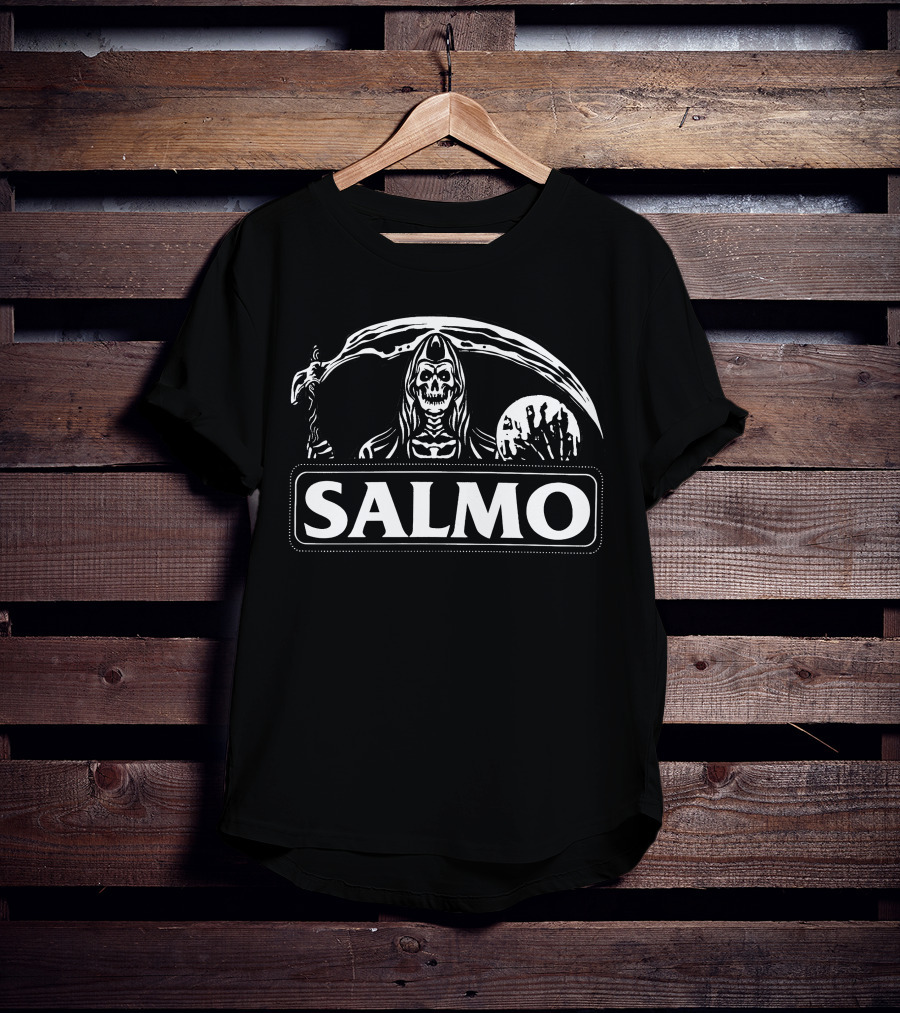 Santa Salmo Muerte Grim Reaper Holding Scythe T-Shirt