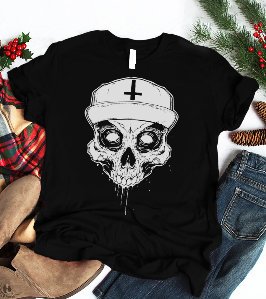 Skull With Cross Hat Salmo Skull T-Shirt