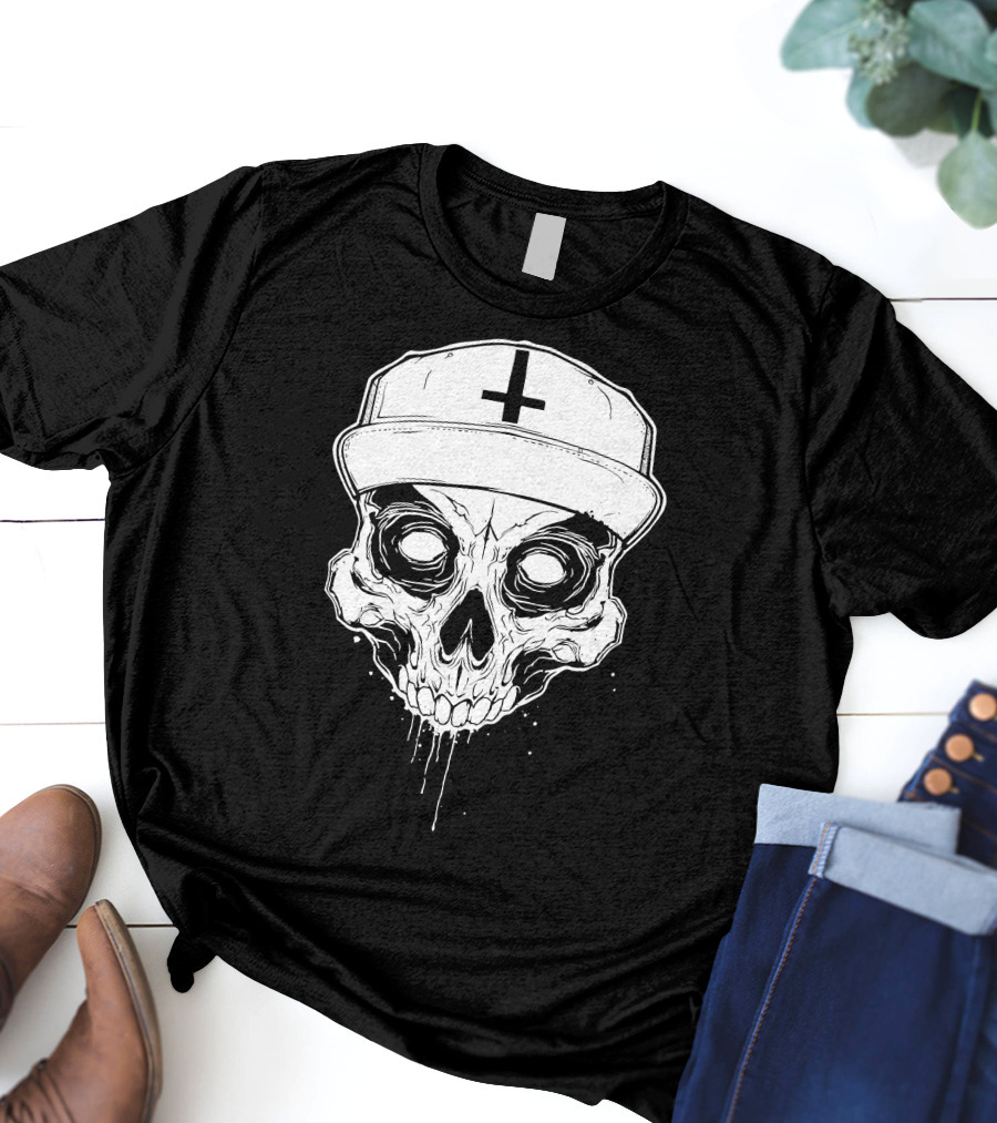 Skull With Cross Hat Salmo Skull T-Shirt