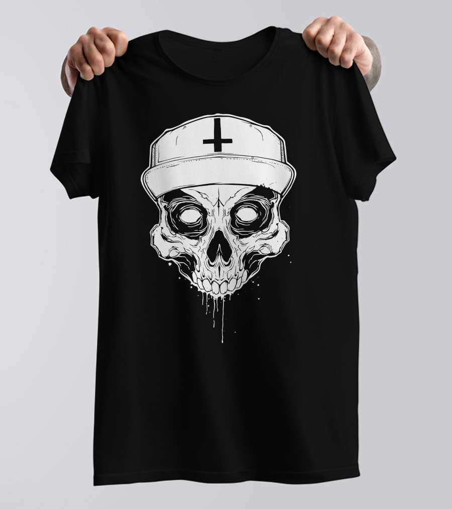Skull With Cross Hat Salmo Skull T-Shirt