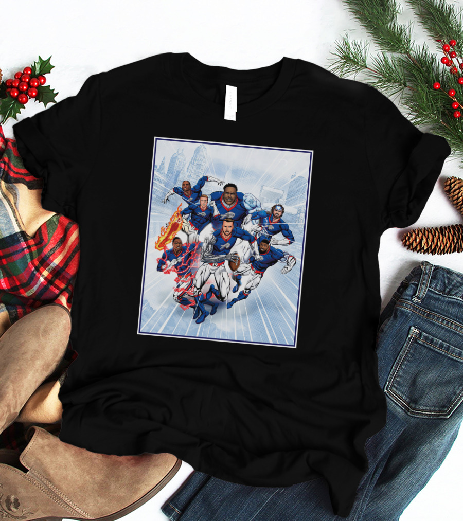 Bills Super Hero Comic Style Team Assembly T-Shirt