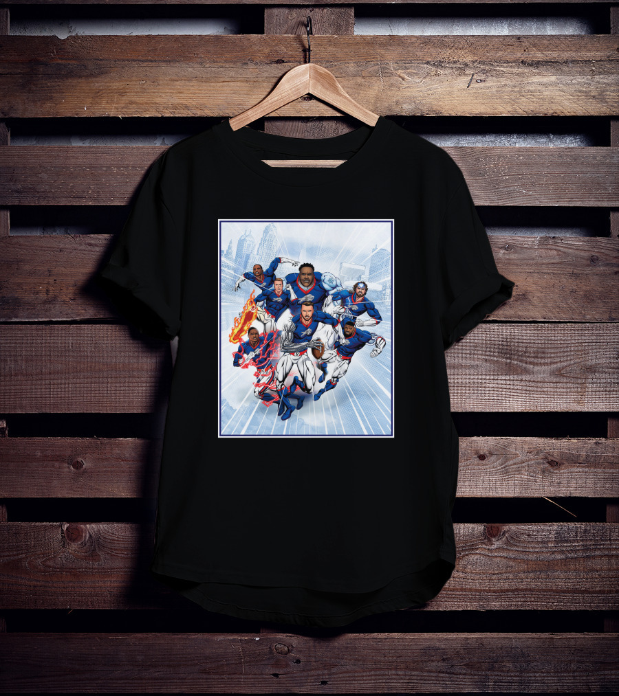 Bills Super Hero Comic Style Team Assembly T-Shirt