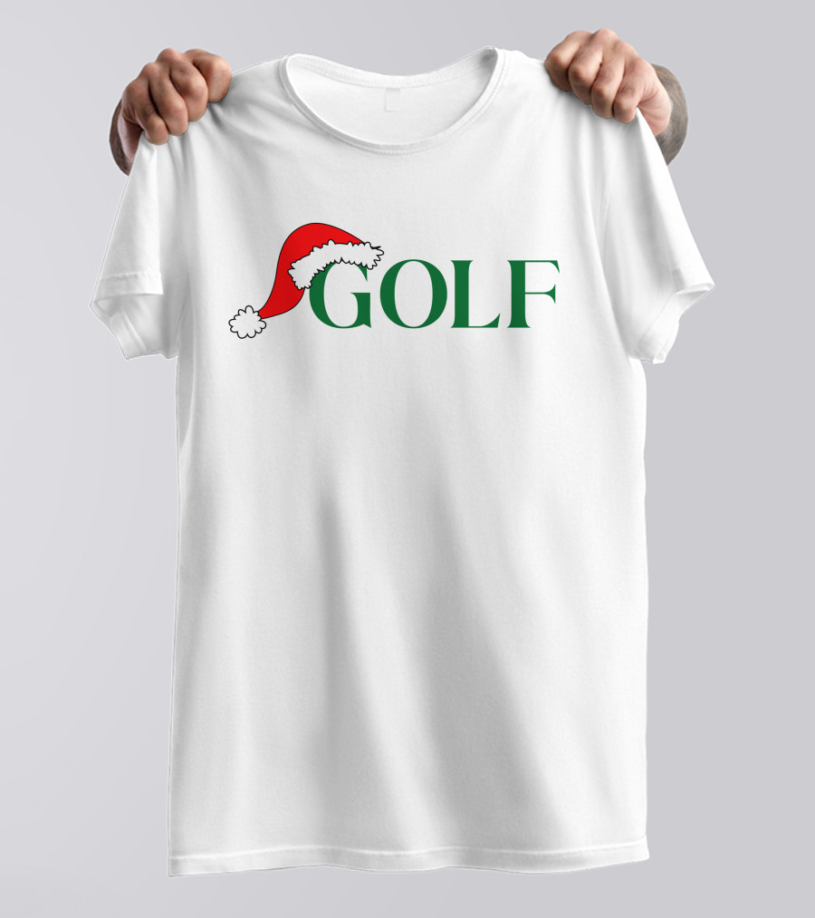 GOLF Santa Hat Green Letters T-Shirt