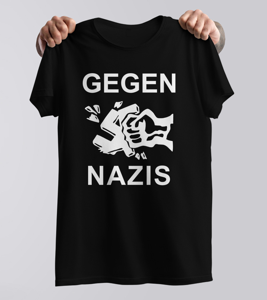 GEGEN NAZIS Fist And Broken Swastika T-Shirt