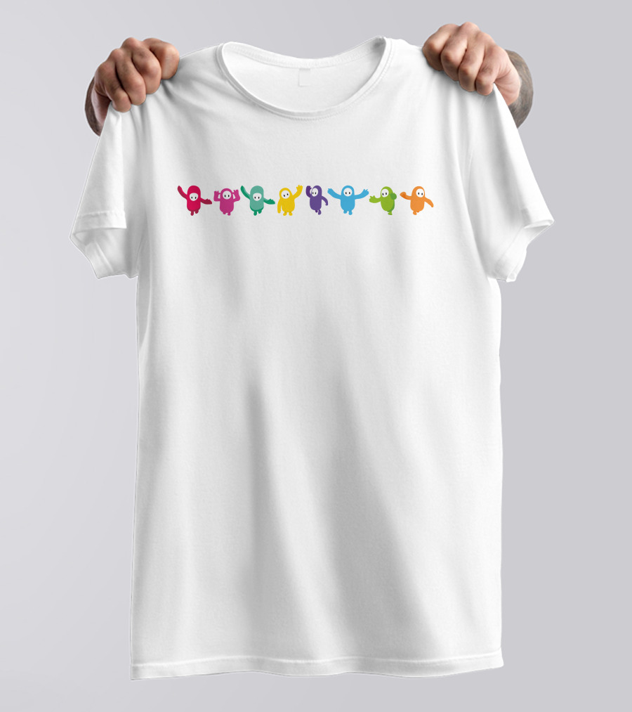 Fall Guys Forever Colorful Characters Friends White T-Shirt