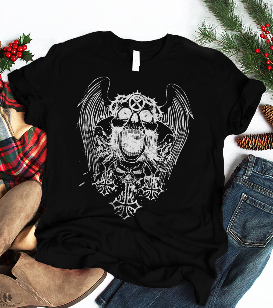 Ken Carson Shinedown Skull Wings Crosses Emblem T-Shirt