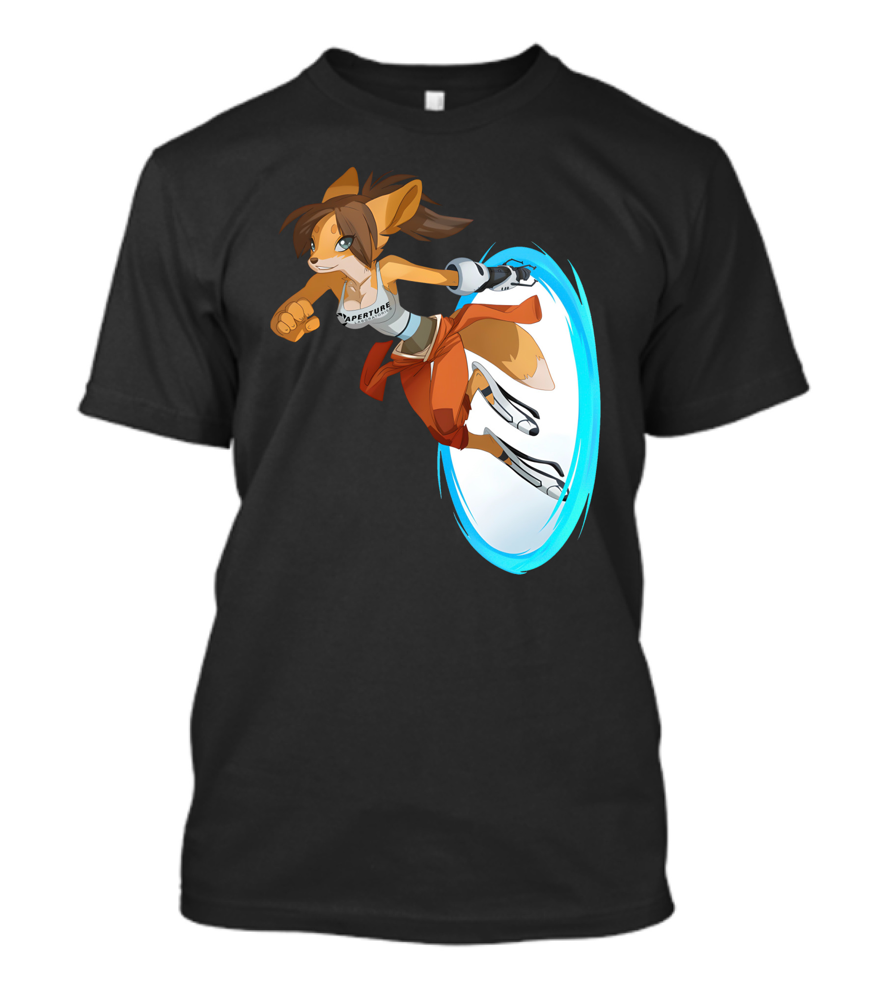 Sajira Aperture Laboratories Fox Chell Stormi Folf Portal Character T-Shirt