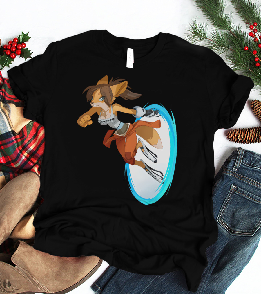 Sajira Aperture Laboratories Fox Chell Stormi Folf Portal Character T-Shirt