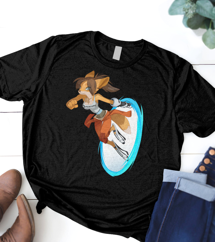 Sajira Aperture Laboratories Fox Chell Stormi Folf Portal Character T-Shirt