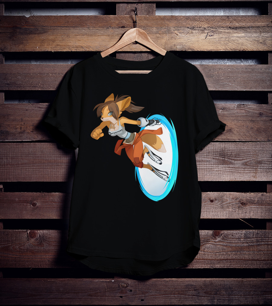 Sajira Aperture Laboratories Fox Chell Stormi Folf Portal Character T-Shirt