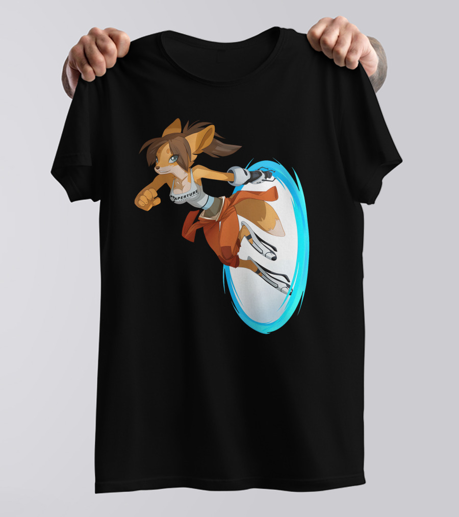Sajira Aperture Laboratories Fox Chell Stormi Folf Portal Character T-Shirt