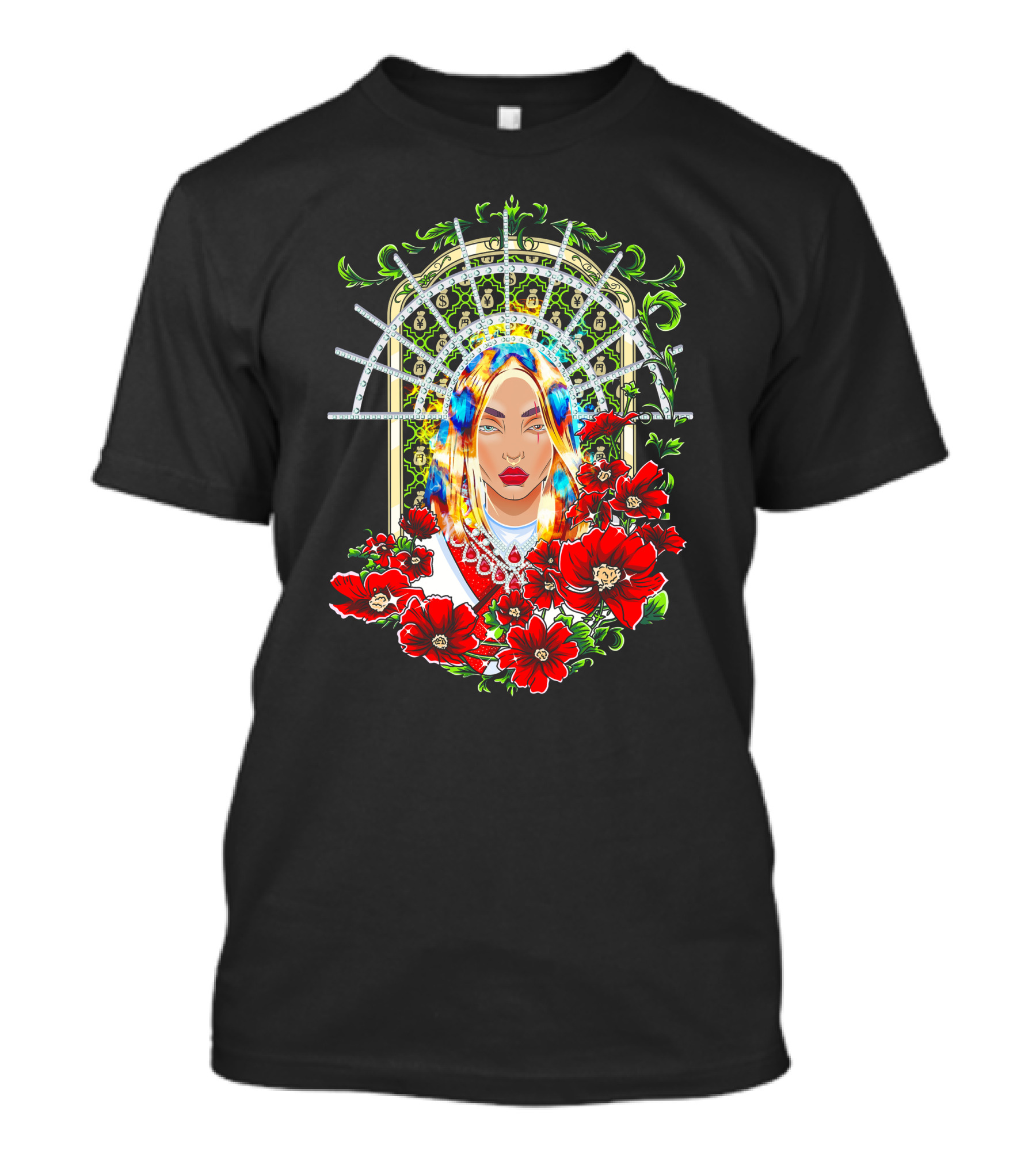 Mercedes Varnado CEO Moné Art Nouveau Floral Halo T-Shirt