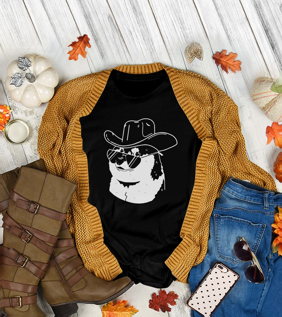 Elon Musk Dogecoin Cowboy Hat Sunglasses Shiba Inu T-Shirt