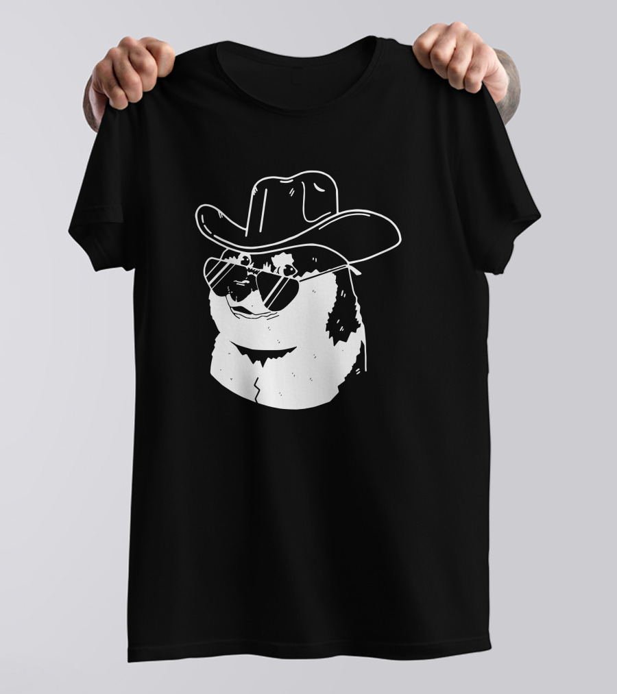Elon Musk Dogecoin Cowboy Hat Sunglasses Shiba Inu T-Shirt
