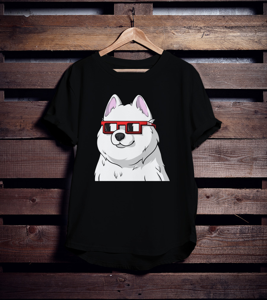 SAMO X Nouns White Dog With Red Glasses T-Shirt
