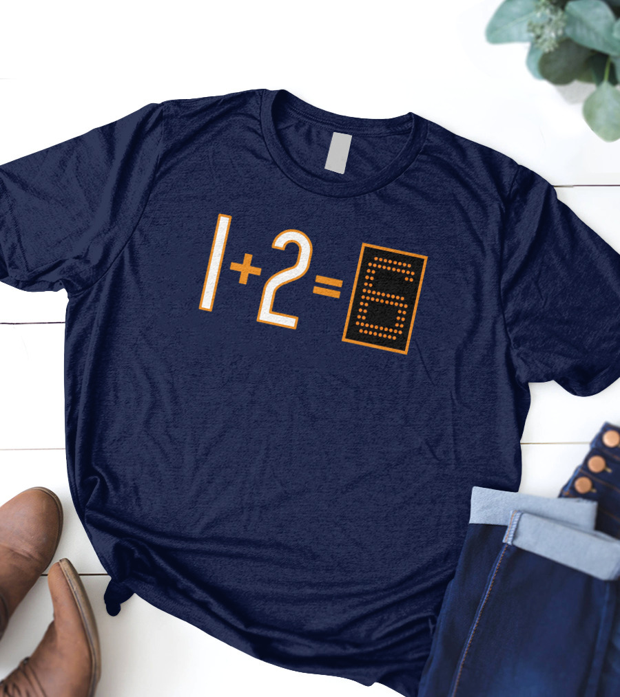 1+2=6 Obvious Da Bears Football Math Joke T-Shirt