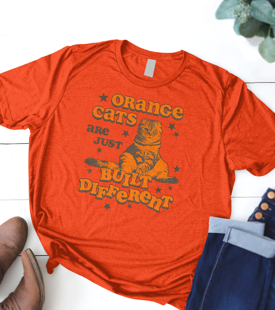 Orange Cats Are Just Built Different With Stars And Cat T-Shirt