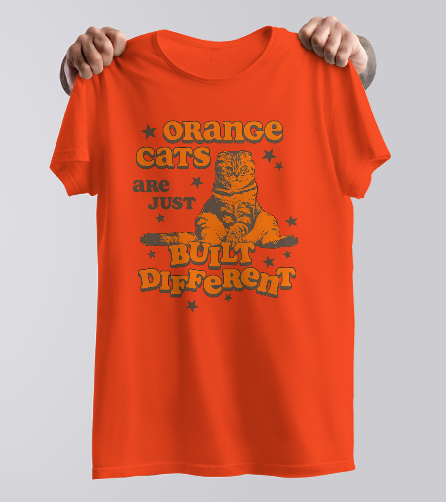 Orange Cats Are Just Built Different With Stars And Cat T-Shirt