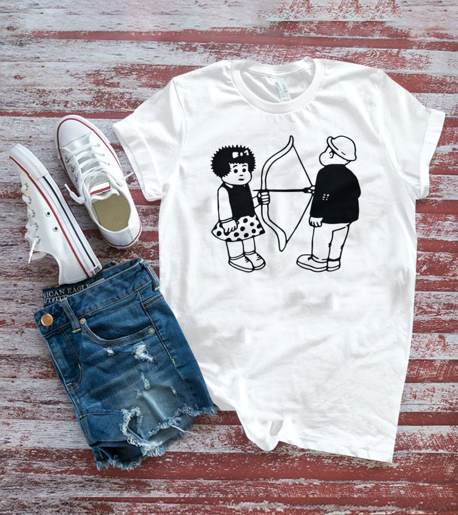 Vacancy Projects Rest Energy Nancy Style Comic Bow And Arrow Duo T-Shirt