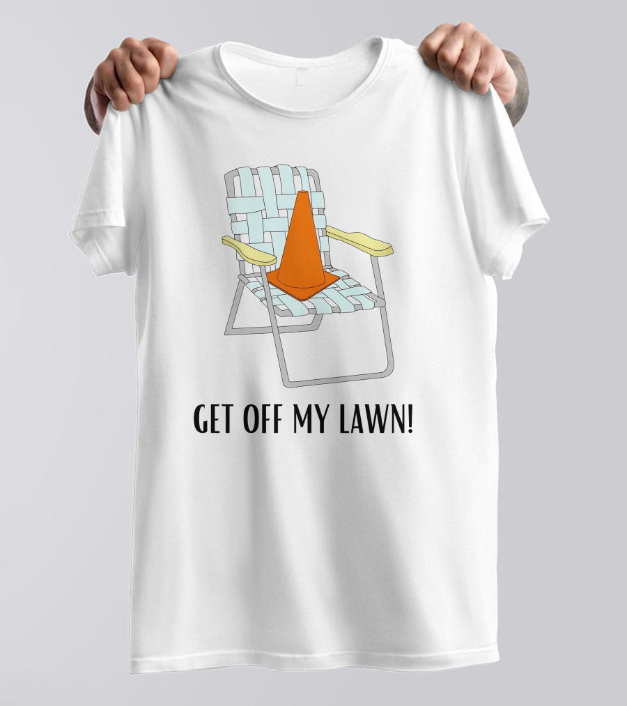 Jake Crain Get Off My Lawn Chair With Traffic Cone T-Shirt