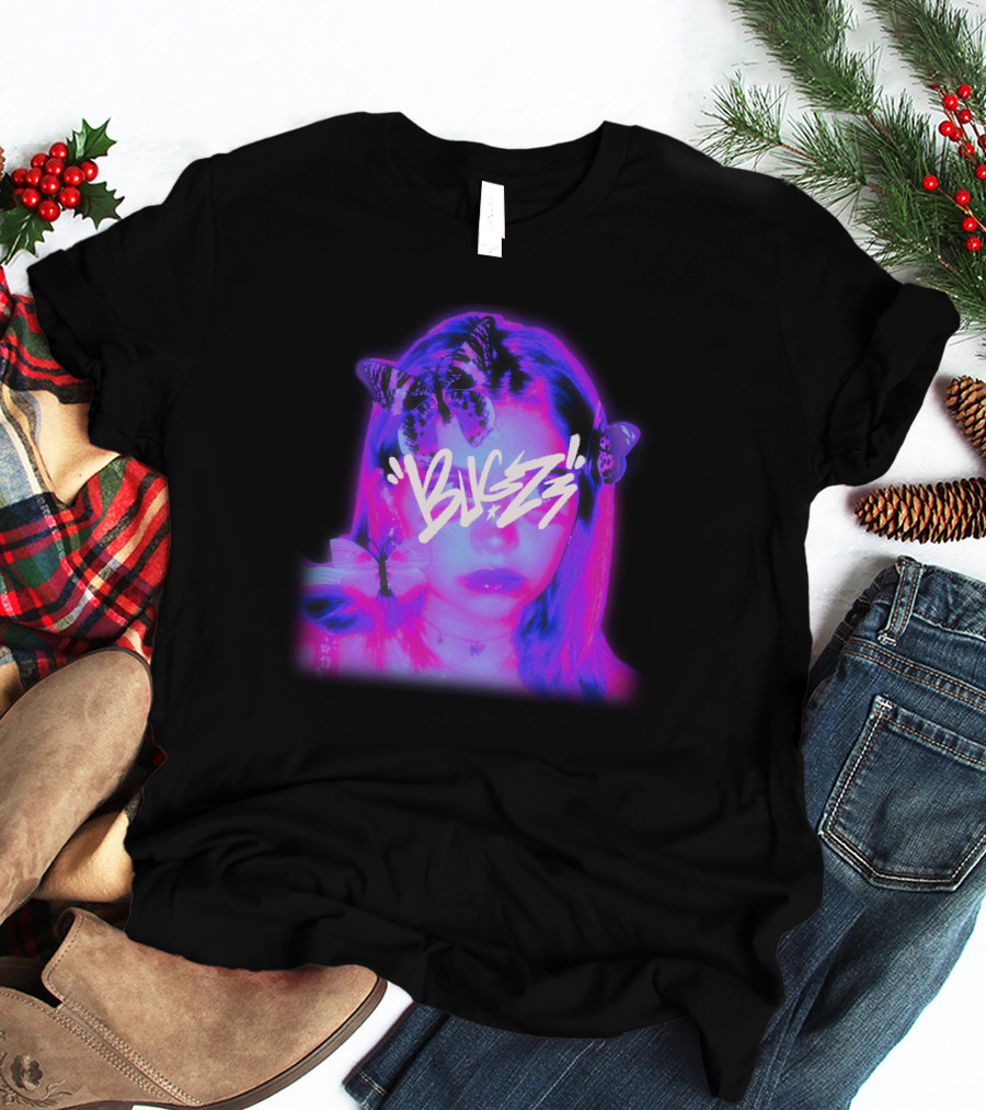 Bugzz Girl Neon Butterfly Aesthetic T-Shirt