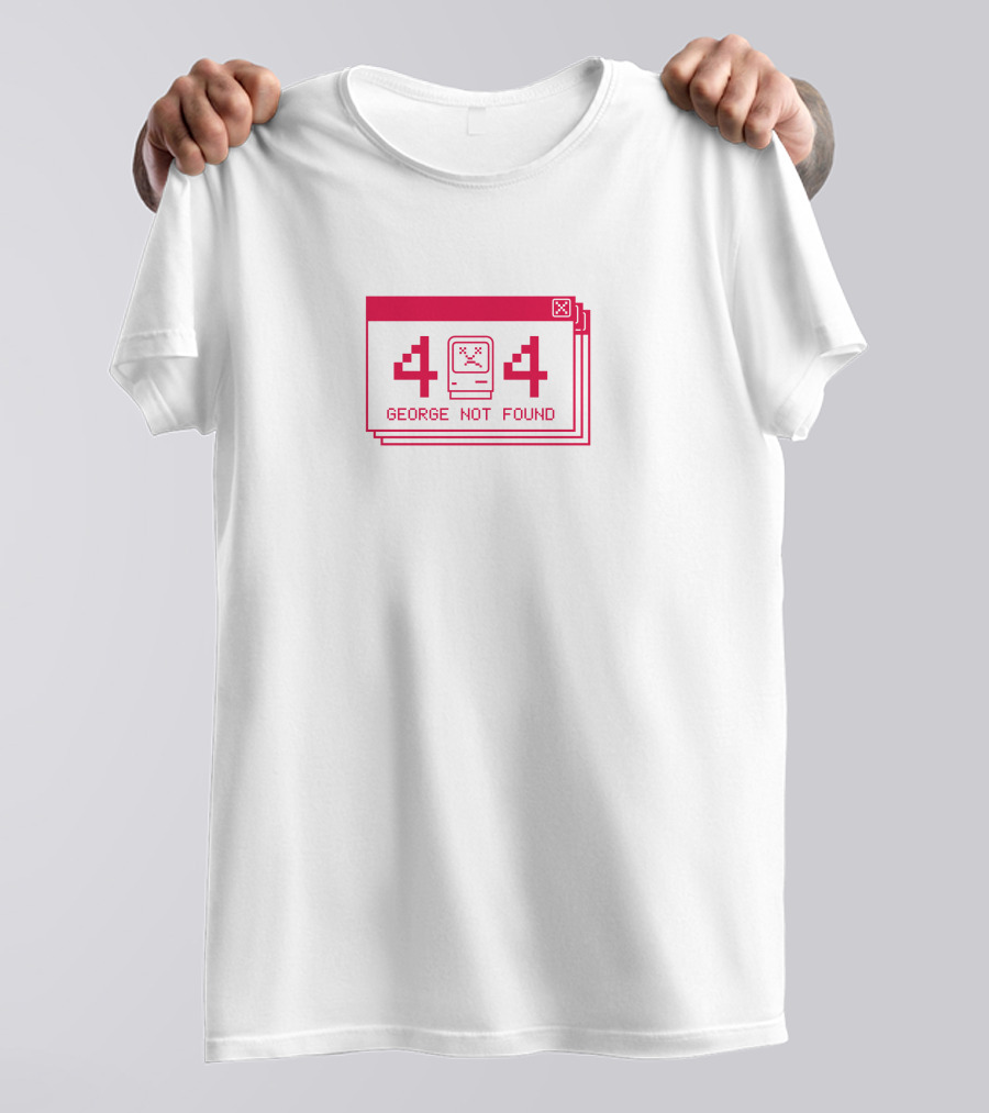 Georgenotfound 404 Error Pixel Art Pink X Face Not Found Gnf T-Shirt