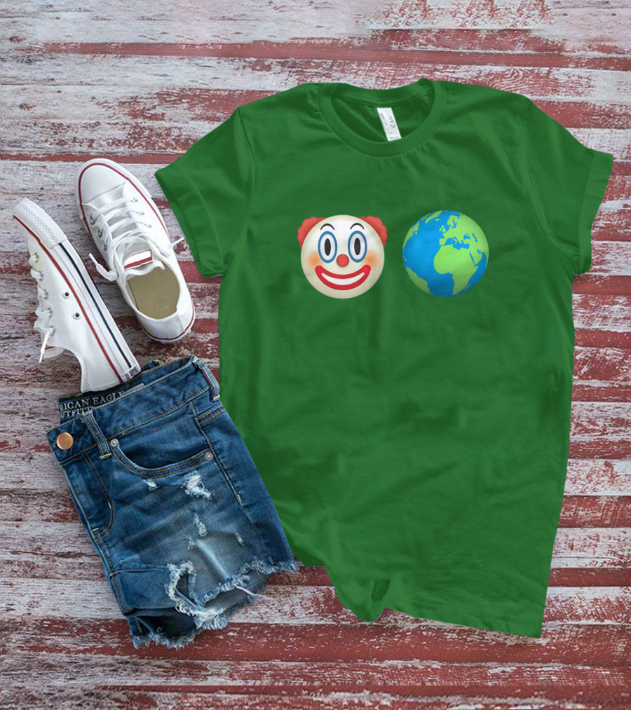 Clown Face Globe Emoji Clown World T-Shirt