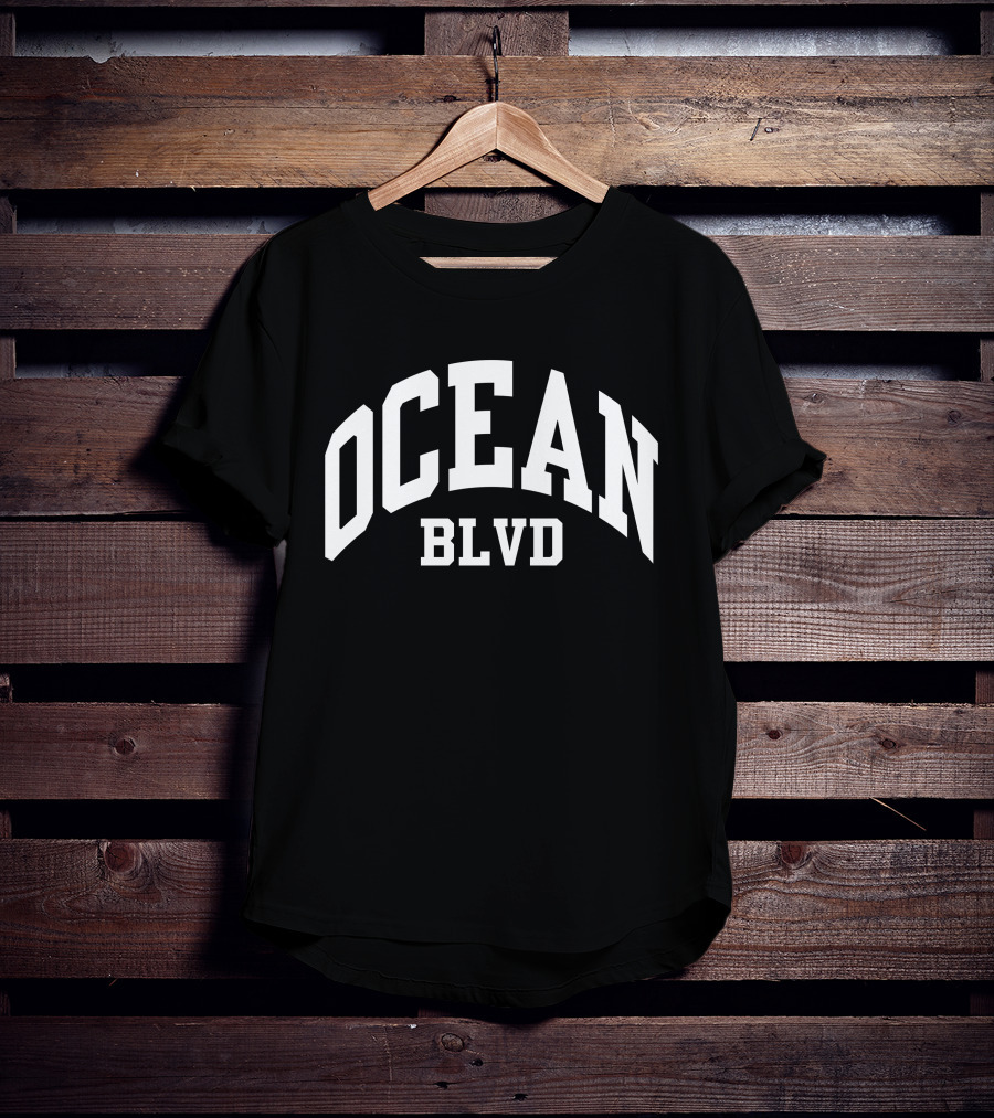 Ocean BLVD Bold Arch Typography T-Shirt