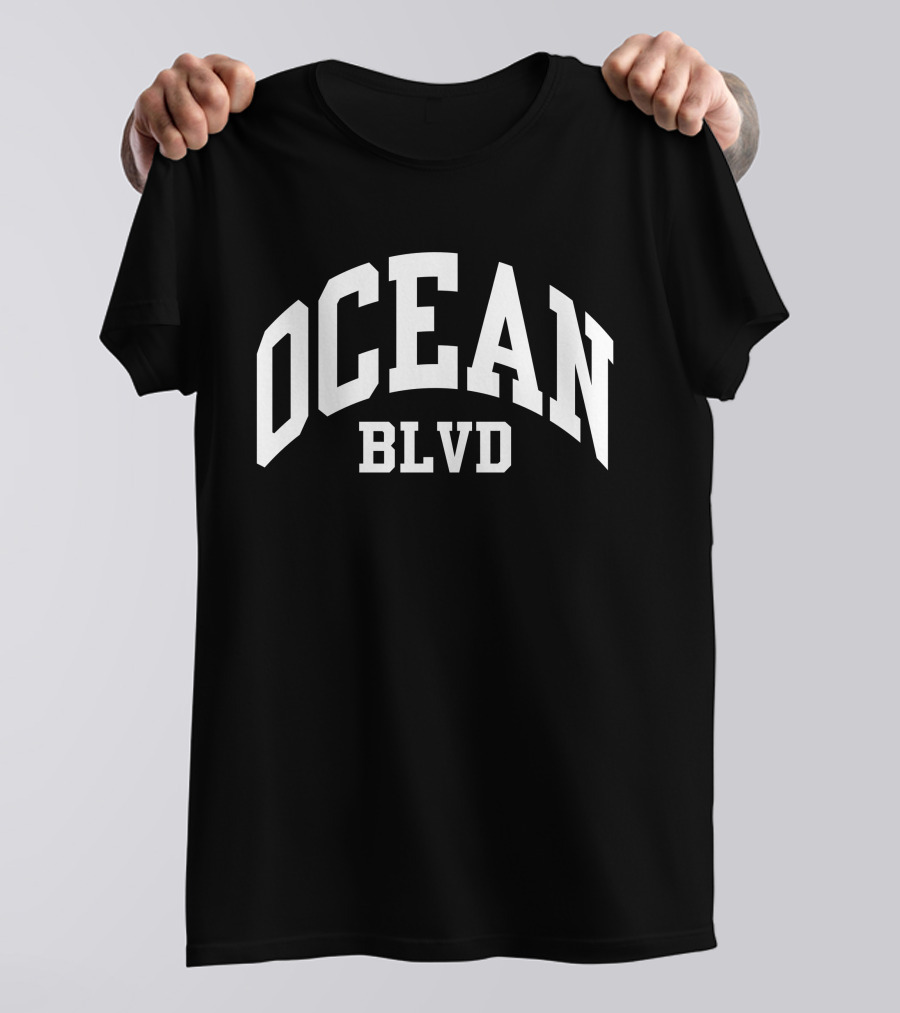 Ocean BLVD Bold Arch Typography T-Shirt