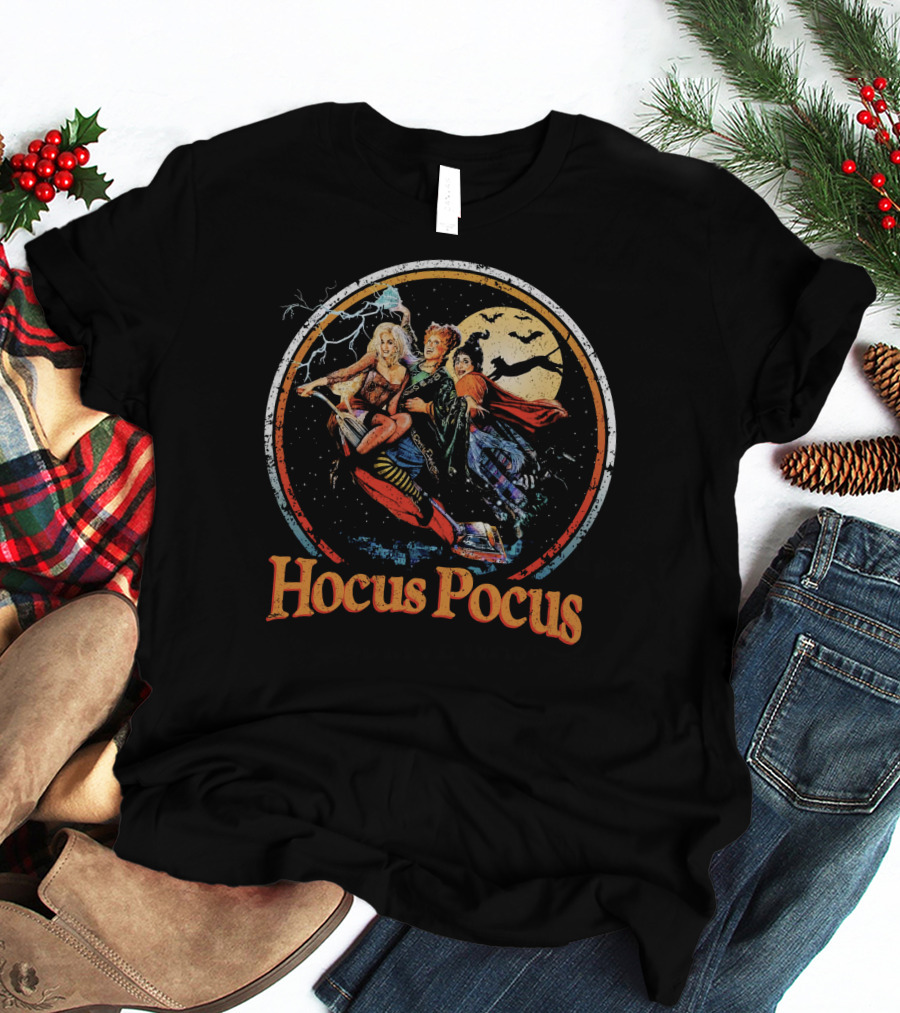 Hocus Pocus Witch Ride Under Full Moon T-Shirt