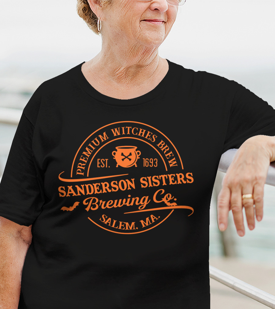 Sanderson Sisters Salem MA Premium Witches Brew Brewing Co Est 1693 T-Shirt